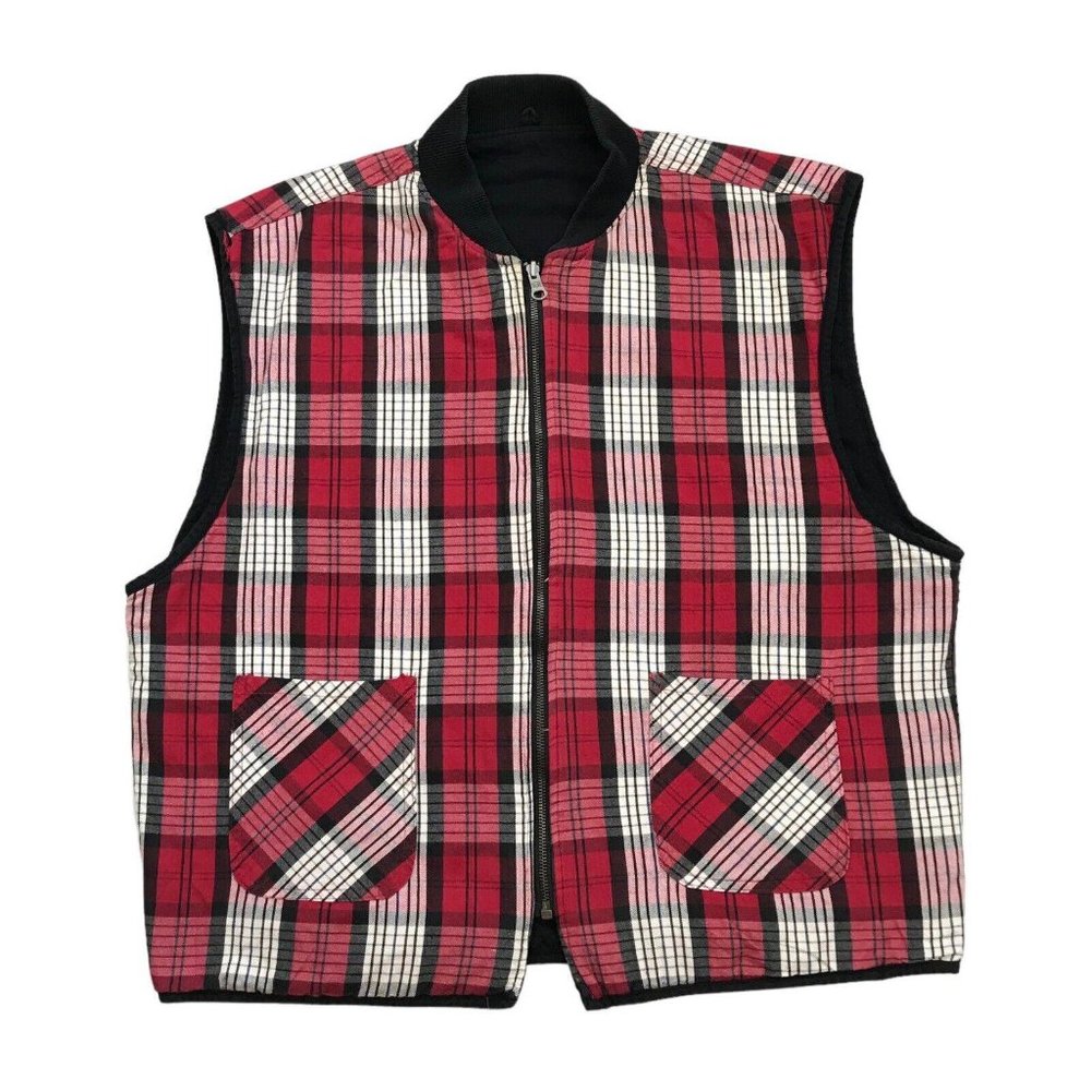 Marlboro Red and White Plaid Vest